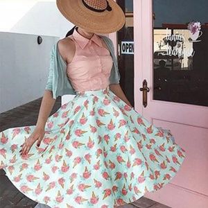 Voodoo Vixen Ice Cream swing skirt  sz 4X NWT 🧡💖